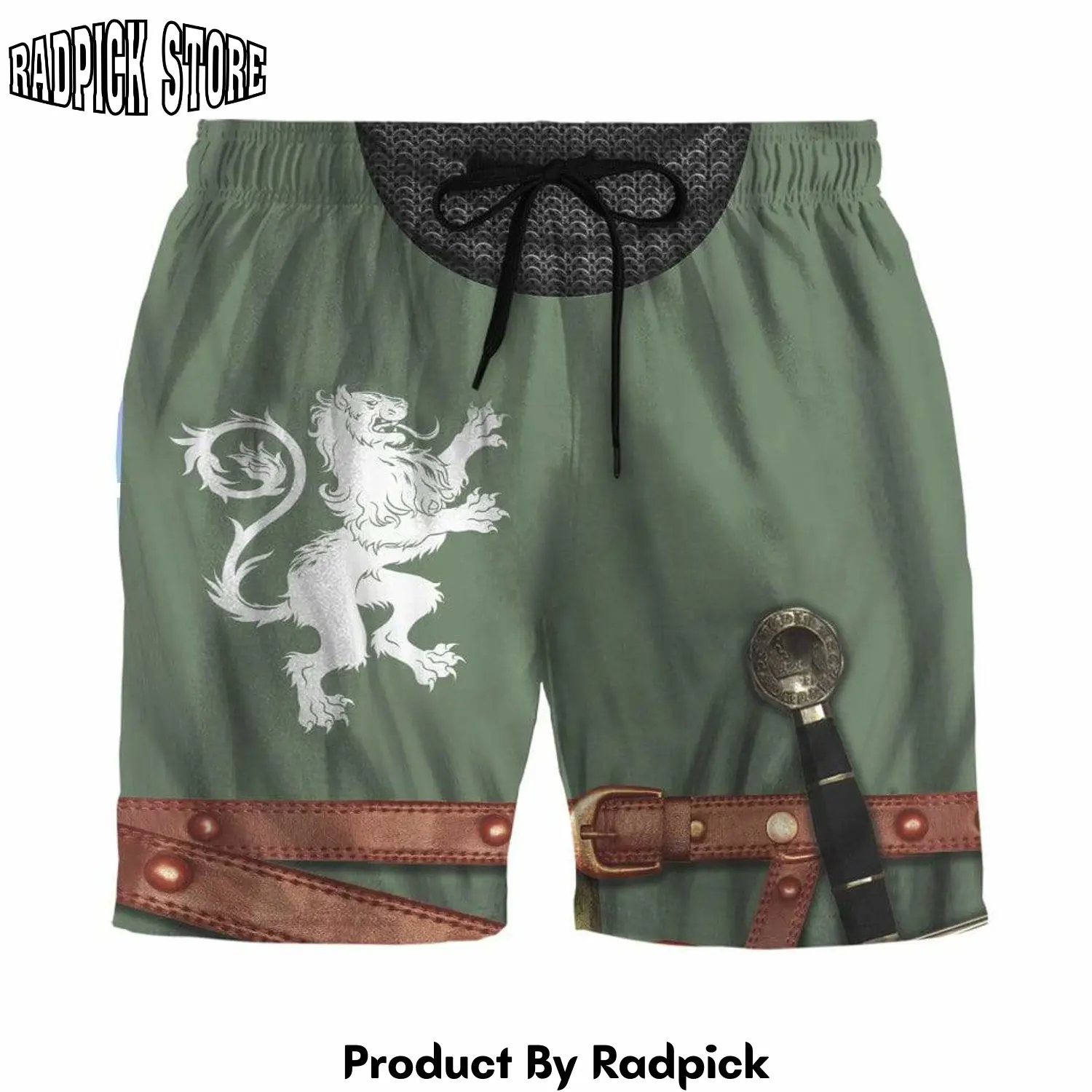 Radpick 3d medieval knight custom beach shorts swim trunks rp631360